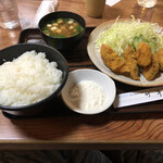 竹亭 - 牡蠣フライ定食1200円（税込）