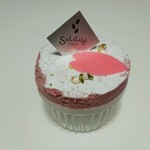 ショコラトリー・パティスリー ソリリテ - 自家製ピスタチオペーストのクレームブリュレに、ラズベリーとルビーチョコのムース！ボ・オ・ピスターシュ540円