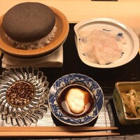 道人 - 虎河豚刺身 石焼き