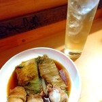 博多のおでん - ハイボール&白菜&うずら豚