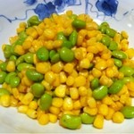 御田町 桃の木 - トウモロコシと枝豆の海老味噌炒め