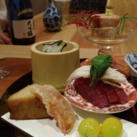 虎ノ門 空花 - アオリイカの昆布と紫蘇の実あえ。