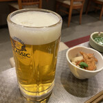 かかし - ビールとお通し