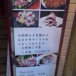 新和食 きくい - 1F階段横のメニュー看板