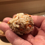 登喜和鮨 - 佐渡産メガニ（香箱がに）の握り