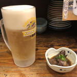 Katsunoya - 生ビール・お通し