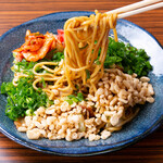 Teppan (iron plate) with homemade noodles Yakisoba (stir-fried noodles)