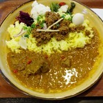 Cafe 豆うさぎ - 2種盛りラムカレー＋ポークキーマ