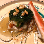 ふく吉 - 小鉢　香箱　菊菜　松の実