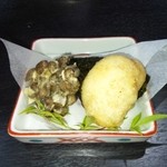 蕎麦厨 風 - むかごと自然薯の天ぷら