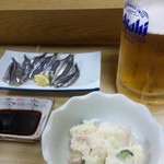 ポテサラときびなごのお造り