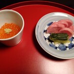 あさば - いくら   たっぷり  赤蕪漬物おいしい