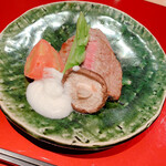 もちづき - 宮崎牛玉葱ソース添え