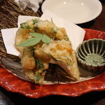 Koushiya - 小柱とレンコンの天ぷら