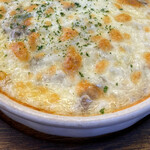 クレソン - キノコのドリア　キワがグツグツいっている