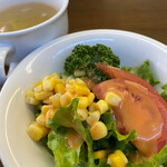 クレソン - セットのサラダとスープ