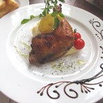 ガーデン＆クラフツ カフェ - ('12/8)骨付き鶏もも肉のコンフィ