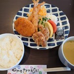 Denden Kafe - よくばりミックスフライ定食730円