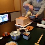 あさば - 湯豆腐のポン酢も 温めてます