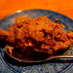 栄夏 - 仕込み中の、カリフラワーと玉ねぎのキーマカレーを試食させていただきますた。
