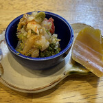 旬ものと日本酒 とみ笑 - ふきのとうなめろうとからすみ