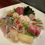 寿し処 春道 - 赤身　つぶ　しめ鯖　カワハギ　さめがれい　ホッキ　マツカワのエンガワ　中トロ　帆立