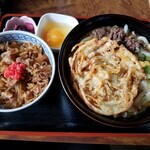 てんせいや - 肉天うどん 豚丼セット+生卵　700円