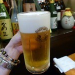 めん房 - ジョッキビールで乾杯！