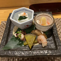 難波 鮨 栞庵 やましろ - 前菜盛り合わせ