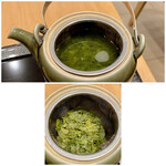 Ginza Fukurokuju - 抹茶入り煎茶“みどり” 急須を開けてみました。