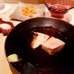 Takaoka - 銚子の鮟肝　酒蒸しでさっと。フワフワで持ちあがらないほど。たっぷりの山葵を載せてもスッと消えます。お汁も勿論飲み干す。