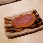 たかおか - 7年物の自家製味噌で漬けた、唐墨。高岡さんに躾けられているのか、どこのものより美味しい(笑)