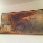 Elio Locanda Italiana - 個室の絵画。有翼のライオンは聖マルコだったか…？