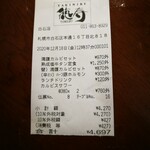 焼肉 徳寿 - レシート