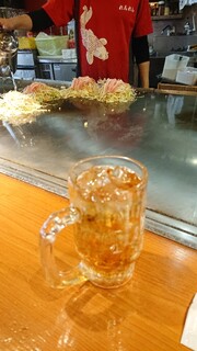 Okonomiyaki Renren - 焼いてる様子