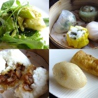 広東料理 センス - 前菜は緑尽し・トマトも緑だよ、スープは冬瓜も入っていて優しい味がしましたの