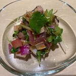 銀座 結絆 - 戻り鰹のなめろう