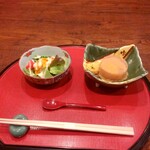 藤作 古登 - カボチャサラダ、ふろふき大根。