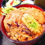 Sobadokoro Takamatsu - 日替わりセット・天丼＋そば＋ミニサラダ　８８０円（税込）天丼のアップ【２０２０年１２月】