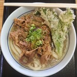 准手打ちな 満福うどん - 肉かけ(小・冷)と、菜の花の天ぷら