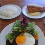 レストラン・サカキ - ハンバーグ　エビフライ　ライス