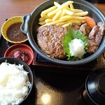 れすとらん四六時中 - ハンバーグとサイコロステーキセット