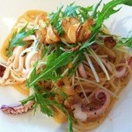 イル・ソーニョ - 博多明太子とイカのペペロンチーノ(お店の裏メニュー)