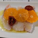 （h）etta - 香川のカンパチとミカン　カルパッチョ仕立て
