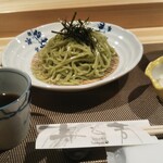 寿し芳 - あおさ蕎麦。