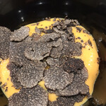 日本料理 太月 - フルコース１６５００円。冷し釜玉うどん トリュフ。タレ絶品、うどん絶品で、ただものではない味わいです（╹◡╹）（╹◡╹）