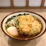 そばの神田 東一屋 - アサソバビンボー！　
      朝そば＋えびかき揚げ！　