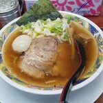 まぐろラーメン大門 - 料理写真:まぐろラーメン（醤油）味玉