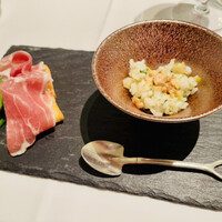代官山ASO チェレステ 日本橋店 - 小前菜　ライスとホタテのサラダ　生ハム