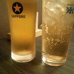 はにゅう - サッポロ生ビール　４００円　+　ジンジャーエール　２５０円